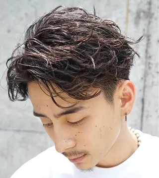 ミディアム パーマ ヘアアレンジ メンズ fifth 石川 凪のヘアスタイル