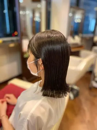 セミロング カラー 元住吉プランツヘアー ☘️まるやま☘️のヘアスタイル