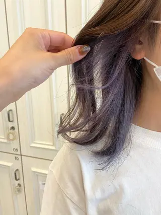 ミディアム カラー 🕊顔まわりカット /インナーカラー🕊のヘアスタイル