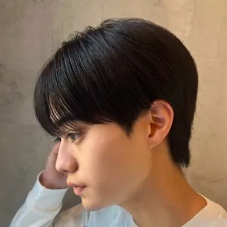 パーマ メンズ 曲がる縮毛矯正/メン ズカット髪質改善のヘアスタイル