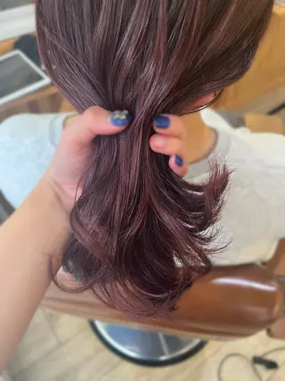 セミロング カラー saaya💙 レイヤーカットのヘアスタイル