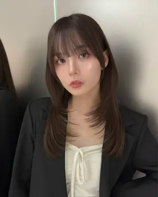 セミロング 似合わせレイヤー🌟 巻ける縮毛矯正みつきのヘアスタイル