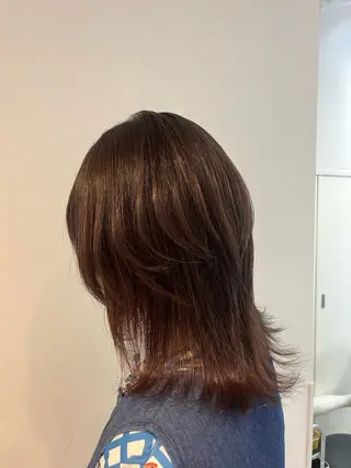 ミディアム カラー 透明感カラーボブ レイヤーツムギ♡のヘアスタイル