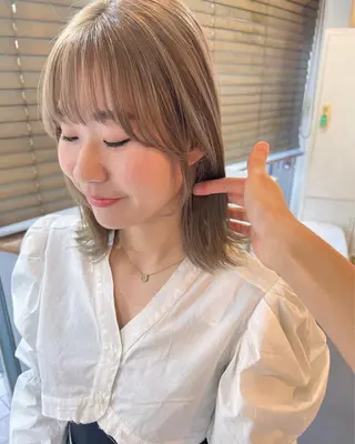 ミディアム カラー ハイトーンカラー✨ 永井大貴のヘアスタイル