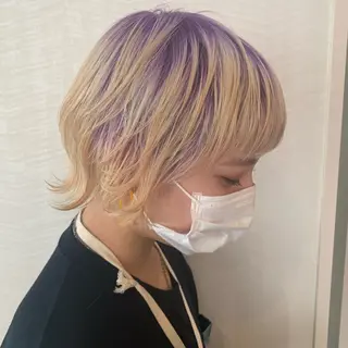 ショート カラー ヘアアレンジ サナ🌱 切りっぱなしボブのヘアスタイル