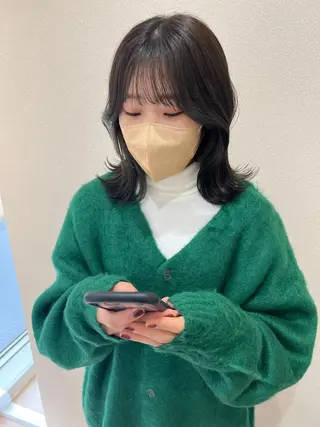 ミディアム カラー 外国人対応 佐久間のヘアスタイル