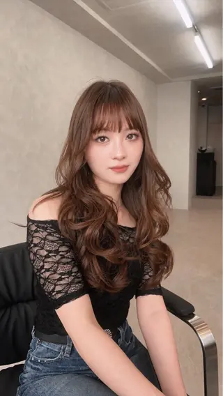 ロング SHUKA🎀/ 韓国風/カラーモデルのヘアスタイル