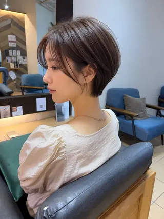 ショート ボブカット艶髪 矯正濱川響太のヘアスタイル