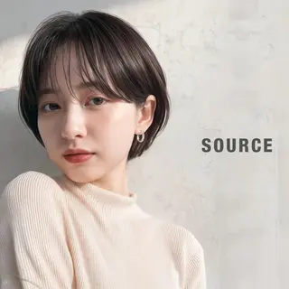 ショート カラー SOURCE京橋🌟 ヘアケア/艶カラーのヘアスタイル