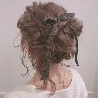 ミディアム カラー ヘアアレンジ 清水 ちひろ ✄トップスタイリストのヘアスタイル