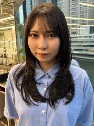ミディアム カラー 似合わせカット レイヤー/ボブのヘアスタイル