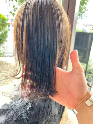セミロング カラー パーマ Artist 藤﨑紘成のヘアスタイル