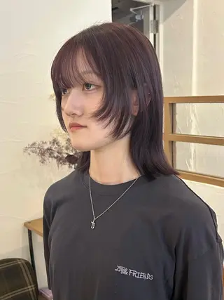 ミディアム カラー 水谷 優華のヘアスタイル