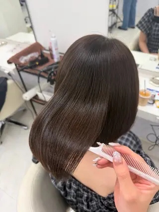 ミディアム ワンカラー/ 渋谷/kaoriのヘアスタイル