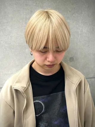 ショート カラー パーマ メンズ 岩城 滉成のヘアスタイル