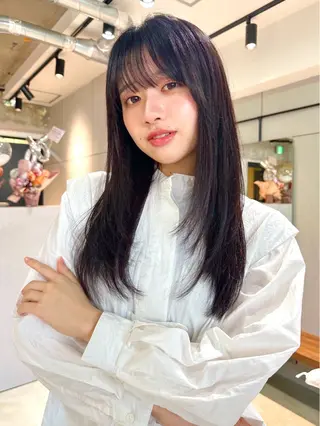 ロング カラー パーマ kazuki【顔周り ×レイヤーカット】のヘアスタイル