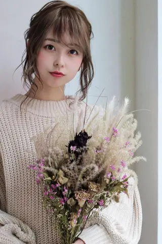 ミディアム カラー ヘアアレンジ Luxbe hakataのヘアスタイル