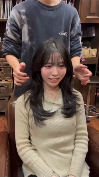 ロング カラー 町田/レイヤーカット ハッシュカット/八木のヘアスタイル
