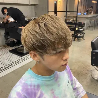 ショート カラー パーマ ヘアアレンジ メンズ 🤍透明感カラー🤍 Ryujiのヘアスタイル