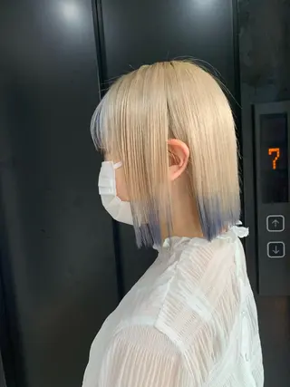 ミディアム カラー 赤みゼロ/透明感 カラー🌿KANTAのヘアスタイル