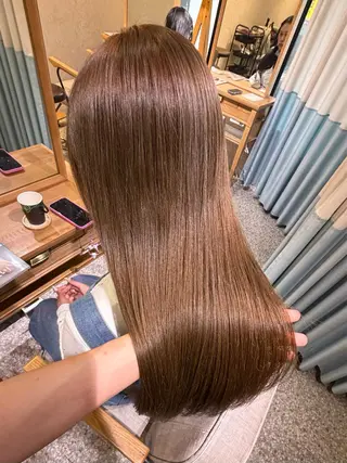 ロング カラー 吉良祐樹 艶カラー/縮毛矯正のヘアスタイル