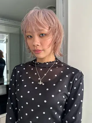 ショート カラー ヘアアレンジ MIYU/ケアブリ ーチカラー／デザインのヘアスタイル