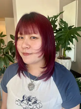 ミディアム カラー 柔らかい艶暖色 レイヤー🫧姫汝のヘアスタイル