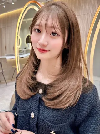 セミロング カラー 美髪縮毛矯正✨🫧 レイヤー川村利幸のヘアスタイル