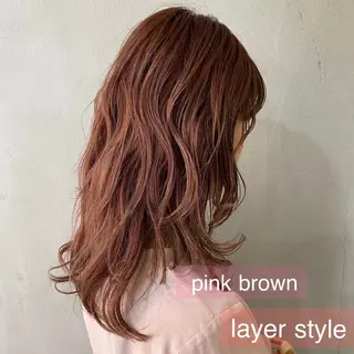 セミロング カラー 舟橋 りんかのヘアスタイル
