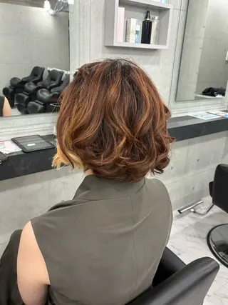 ショート カラー パーマ ヘアアレンジ Endearing 🌟銀座のヘアスタイル