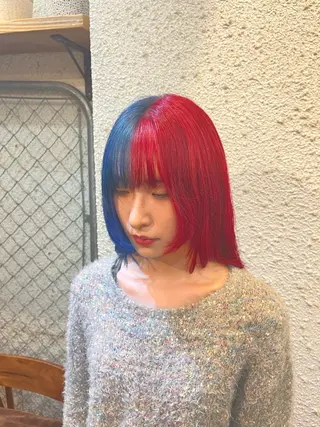 セミロング ヘアアレンジ 🍀透明感カラー×垢 抜けボブ リクト💥のヘアスタイル