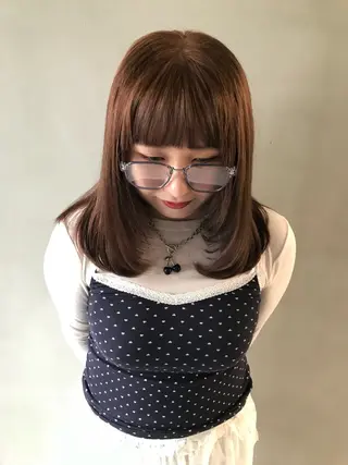 ミディアム カラー fev Rionのヘアスタイル