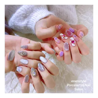 ミディアム ネイル 🐾enen style 🐾のネイルデザイン