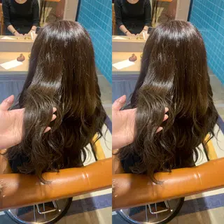 セミロング カラー 韓国🇰🇷 ✂︎hair 内田愛のヘアスタイル
