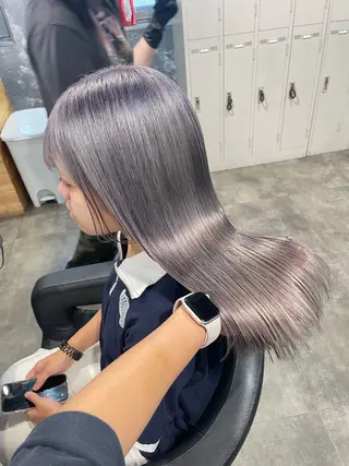 セミロング カラー ハイトーン 横浜💞ミオのヘアスタイル