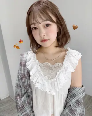 ミディアム 顔まわり🎀レイヤー 心斎橋【あやか】🎀のヘアスタイル
