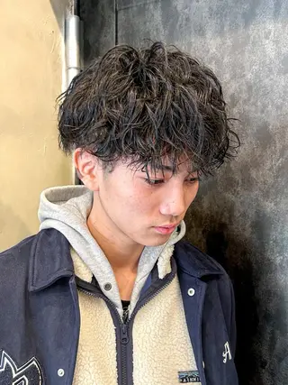 パーマ ボブ&寒色🎐ᩚ 短髪 COCOROのヘアスタイル
