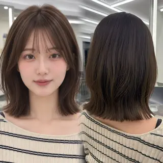 ミディアム 泉 舞香のヘアスタイル