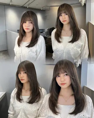 セミロング カラー 柔らかブラウン/顔周 りレイヤー♡ユウシのヘアスタイル