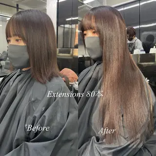 ロング カラー シールエクステ特化 ハイトーン、NANAのヘアスタイル