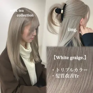 ロング カラー NAMI🤎ブラウン &ミルクティー🤍のヘアスタイル