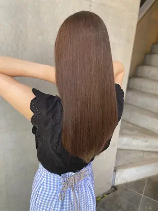 セミロング カラー モテ前髪 タゴメ シンヤのヘアスタイル