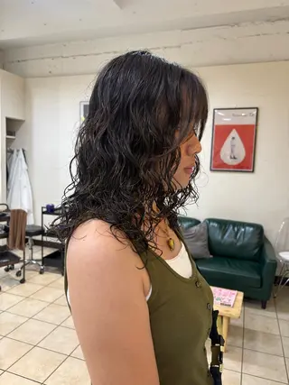 ミディアム パーマ ボブパーマ/ スズキユウナのヘアスタイル
