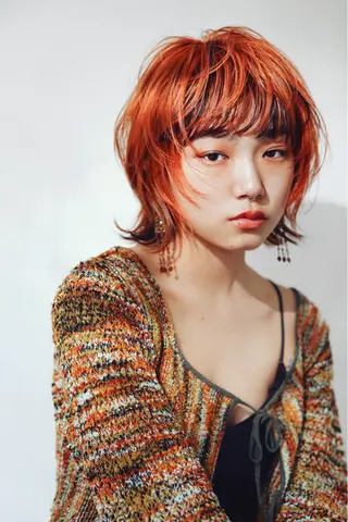 ショート カラー パーマ /レイヤー 榛地渉馬 /矢場町のヘアスタイル