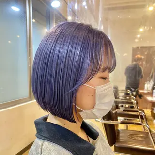ショート カラー 女性目線でつくる ボブ縮毛矯正のヘアスタイル