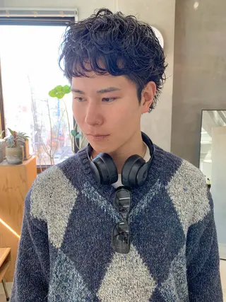 ショート パーマ メンズ 横井伴典　名古屋駅 メンズパーマ/カットのヘアスタイル
