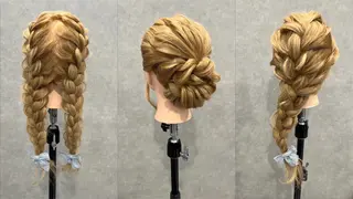 セミロング ヘアアレンジ 内山 菜摘のヘアスタイル