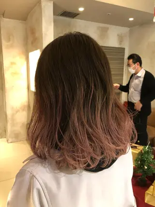 ミディアム カラー ＡＩMEN 早稲田店のヘアスタイル