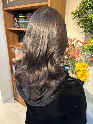 セミロング 🎀暖色カラー🤍 レイヤーカット🎀のヘアスタイル