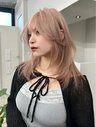 ミディアム カラー 透明感カラー Lity🤍ྀིaiのヘアスタイル